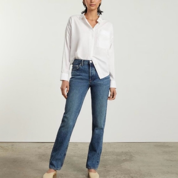 Everlane The Everybody Jean E7 Short Denim Pant Organic Cotton Unisex Minimalist - Picture 2 of 14